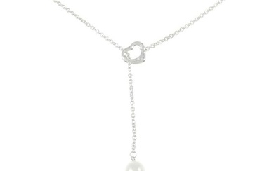 TIFFANY & Co 925 Silver Open Heart Lariat Necklace E1132