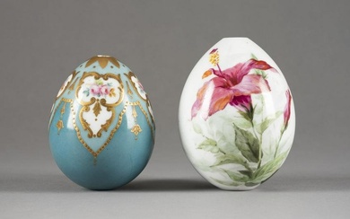 TWO PORCELAIN EASTER EGGS Russian, mid 19th century / ci
