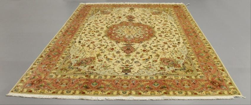 Tabriz Wool Silk Rug Iran
