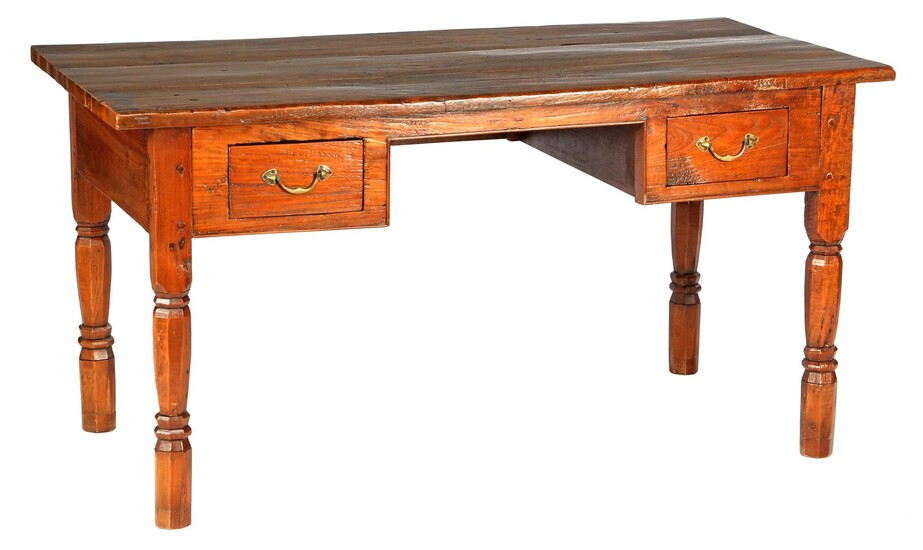 (-), Teak desk with 2 drawers, 77 cm...