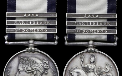The 3-clasp Naval General Service Medal awarded to Yeoman of the Sheets S. Jeffery, Royal NavyN...