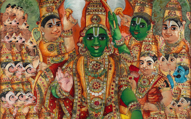 The Coronation of Rama South India, Tanjore, late 19th Century/early...