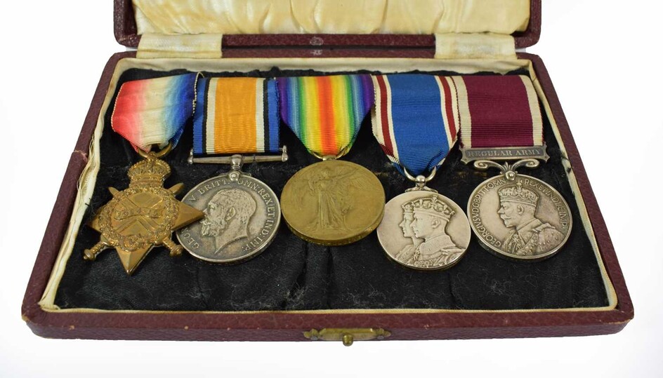 A First World War Long Service Group of Five Medals