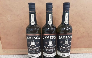 Three bottles of Jameson Stout Edition 70cl Irish whisky