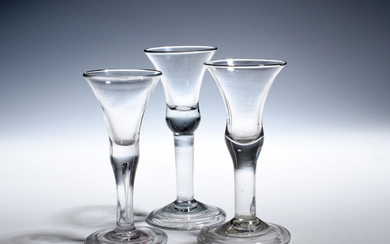 Three wine glasses c.1740-50