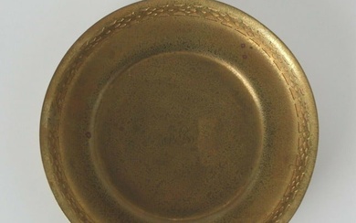 Tiffany Studios Dore Bronze Round Tray or plate Decorative rim No. 1704