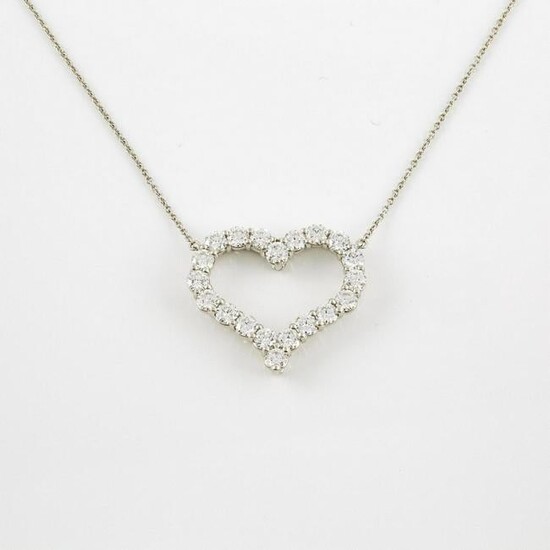 Tiffany & Co. Platinum Heart Pendant And Chain, set