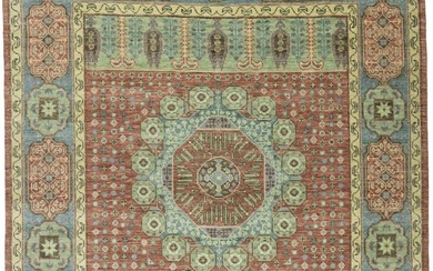 Tribal Geometric Design Hand-Knotted 8X10 Mamluk Oriental Rug Farmhouse Carpet