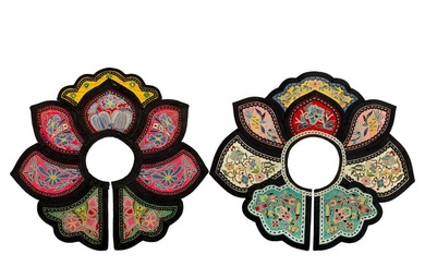 Two Chinese embroidered collars, 19th century