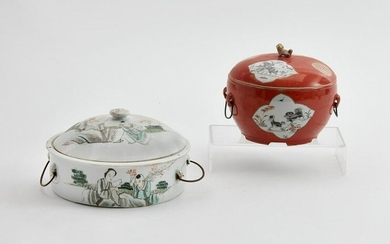 Two Chinese porcelain lidded serving containers
