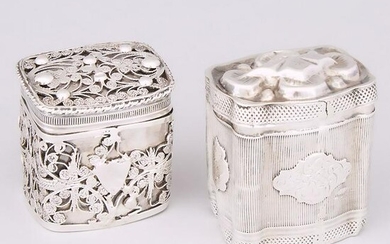 Two Dutch Silver Spice Boxes, 19th century