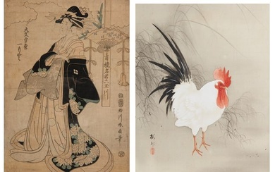 Two Japanese works on paper or silk