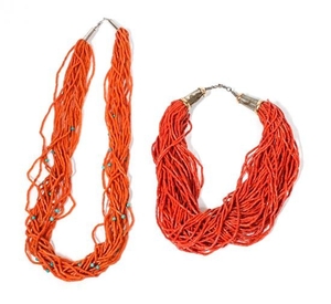 Two Southwestern Coral Necklaces