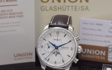 UNION GLASHÜTTE/SA Belisar Montre-bracelet pour homme en acier référence D009.425A, Allemagne, vendu selon certificat de...