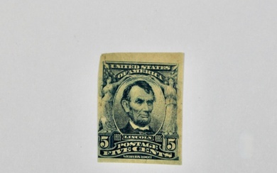 U.S. Scott #315 5-Cent Imperforate Postage Stamp, 1908