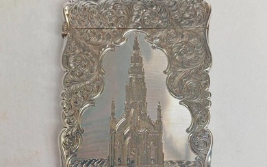 VICTORIAN SILVER CARD CASE WITH FOLIATE ENGRAVED DECORATION ...