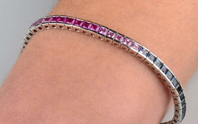 Vari-hue sapphire bracelet
