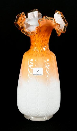 Vase, Phoenix Art Glass, Cased Apricot To White