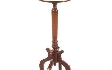 Victorian Style Mahogany Marble Top Plant Stand, Mid to Late 20th Century