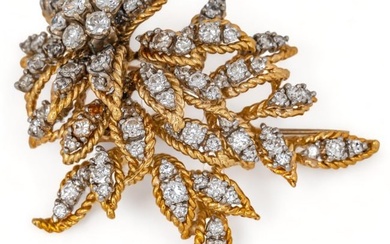 Vikki Carr | 14K Diamond En Tremblant Flower Brooch