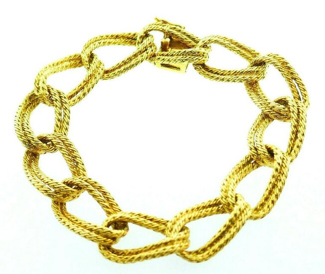 Vintage 1970s 18k Yellow Gold French Braided Link Chain