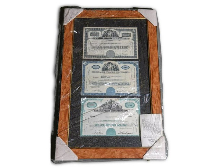 Vintage Packard and Studebaker Stock Certificates
