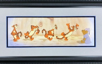 Walt Disney Winnie the Pooh "Pouncy Trouncy Tigger" Animation Cel Custom Framed