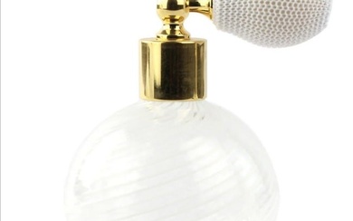 White Filigree Murano Glass Perfume Bottle