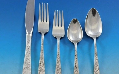 White Paisley by Gorham Sterling Silver Flatware Service for 12 Set 67 pieces