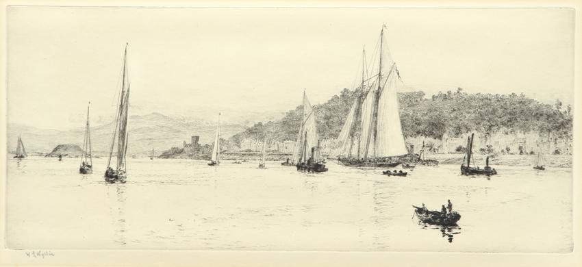 William Wyllie etching Busy Coastline
