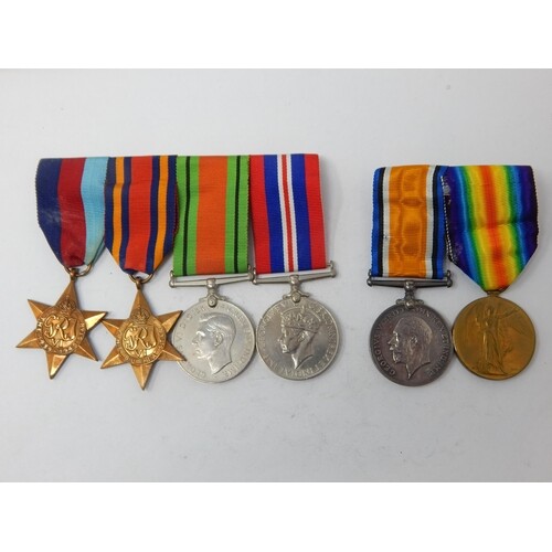 World War I Medal pair with ribbons awarded to Pte E Tucker ...