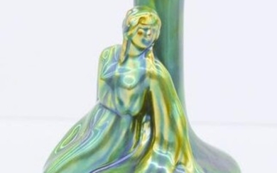 Zsolnay Eosin Glaze Figural Woman Vase