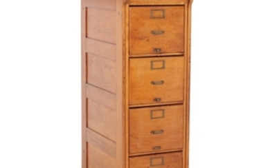 Oak Four-Drawer File Cabinet, First Half 20th Century