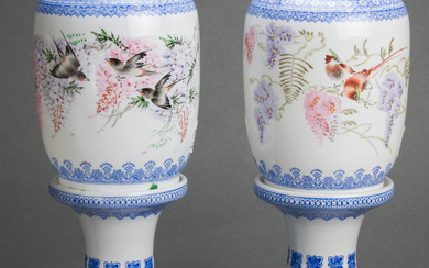 (lot of 2) Chinese famille rose egg-shell porcelain lanterns