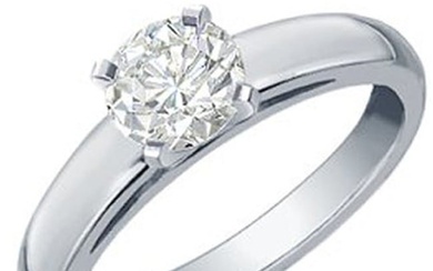 1.0 ctw Certified VS/SI Diamond Solitaire Ring 18k White Gold
