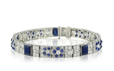 JE Caldwell Diamond and Sapphire Floral Motif Bracelet