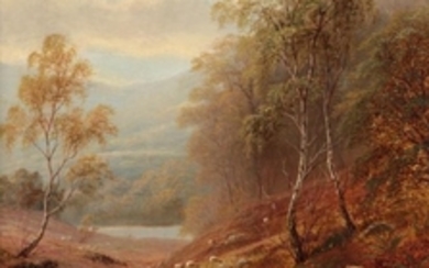 William Mellor (1851-1931) River Landscape Signed, oil on canvas, 45cm...