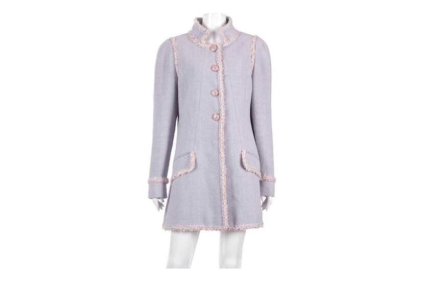 Chanel Lilac Boucle Long Jacket - size 46