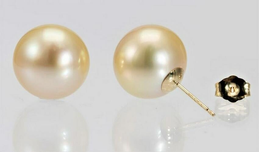 13mm Golden South Sea Pearls - 14 kt. Yellow gold