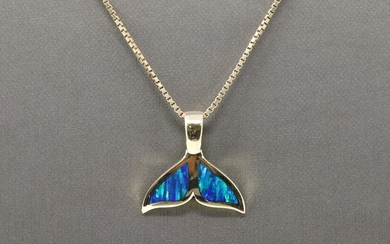 14Kt Whales Tail Opal Charm w/ Necklace