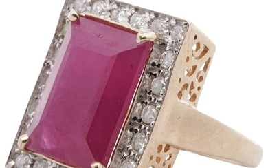 14k Gold, Ruby and Diamond Ring