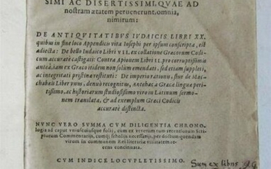 1588 ANTIQUITIES of JEWS Josephus Flavius antique 16h