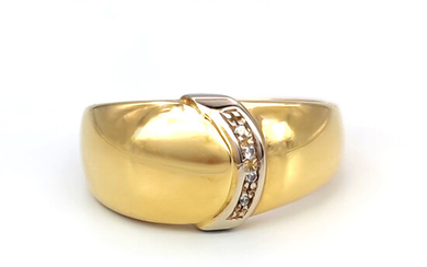 18 carati Oro bianco, Oro giallo - Anello - 0.04 ct Diamanti