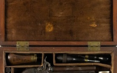 1840's cased set of two percussion dueling pistols, made by...