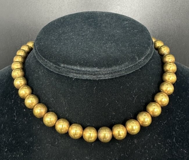 18k bead antique necklace