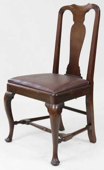 18th Boston Queen Anne walnut side chair