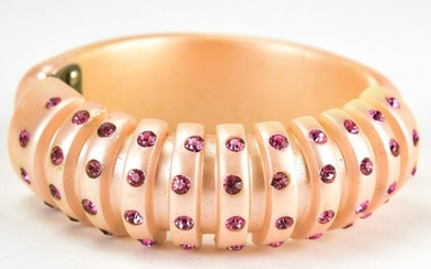 1960s Pink Pearlescent Acrylic Clamper Bracelet