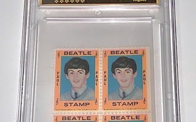 1964 The Beatles PAUL McCARTNEY Un-Cut Block of Stamps