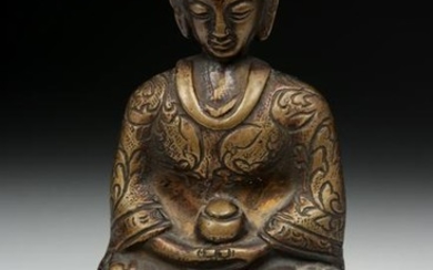 19th C. Tibetan Bronze Seated Buddha