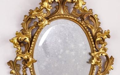 (19th c) CARVED and GILT FLORENTINE LOOKING GLASS